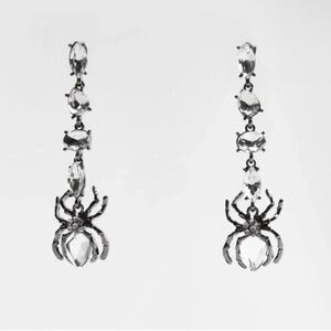 Gothic Spider Crystal Earrings